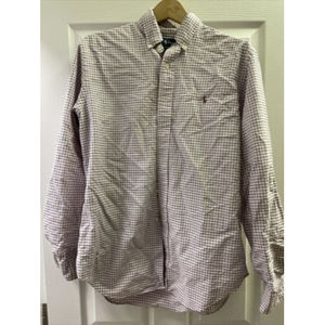 Polo Ralph Lauren Long Sleeved Button Up Shirt Pink/Blue Plaid Men’s Size Medium